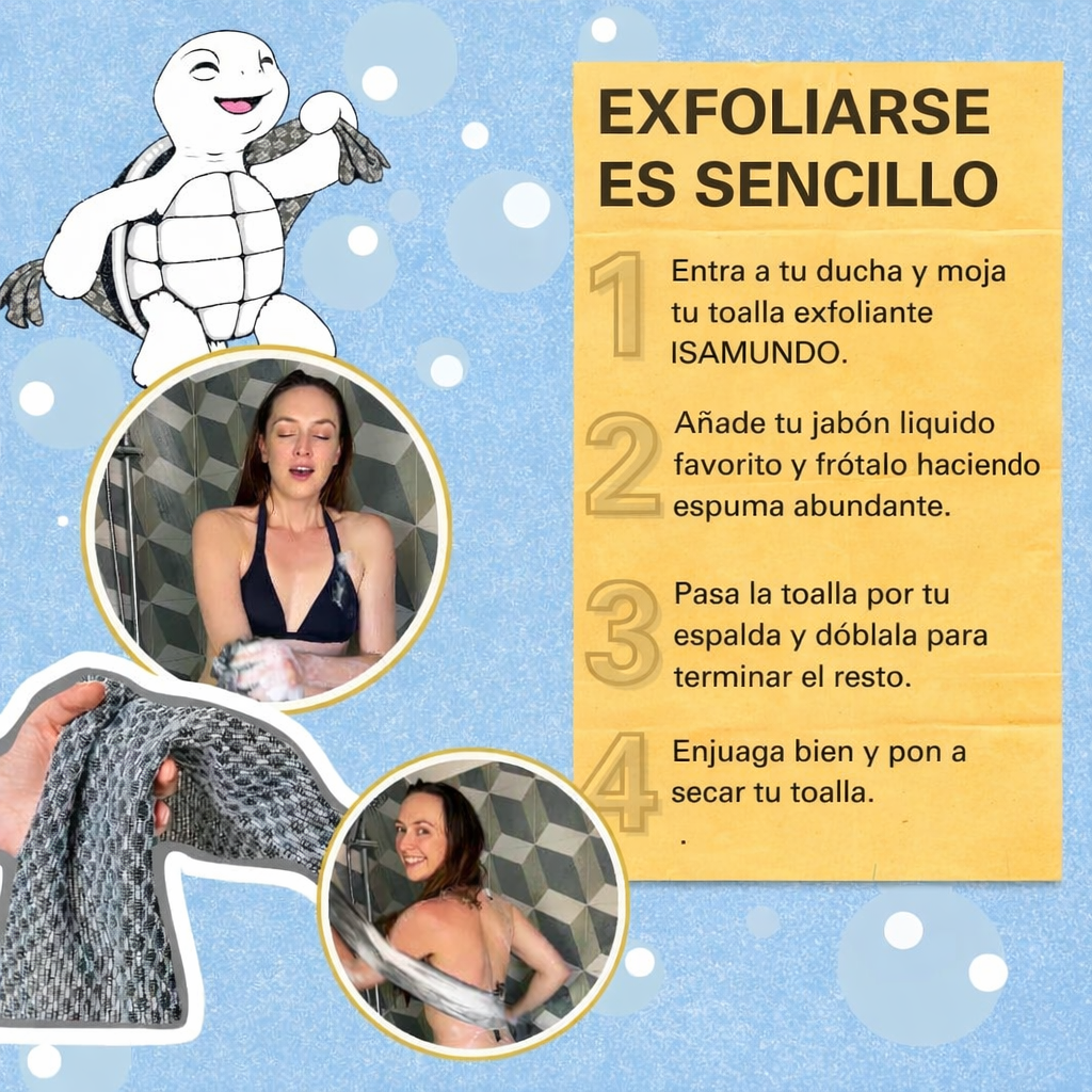 Toalla Exfoliante Antibacteriana para Ducha