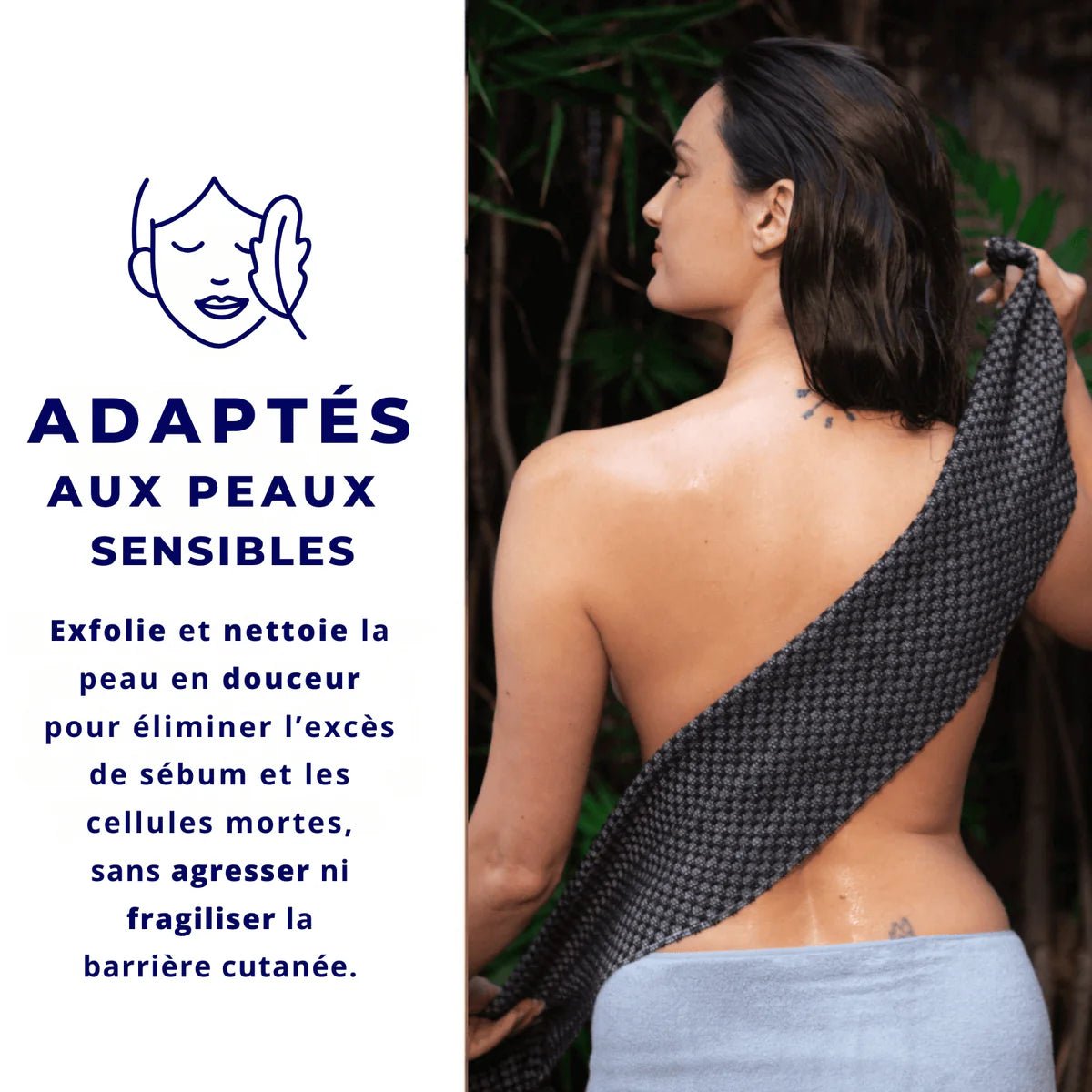 Serviette Exfoliante Antibactérienne pour Douche - Isamundo