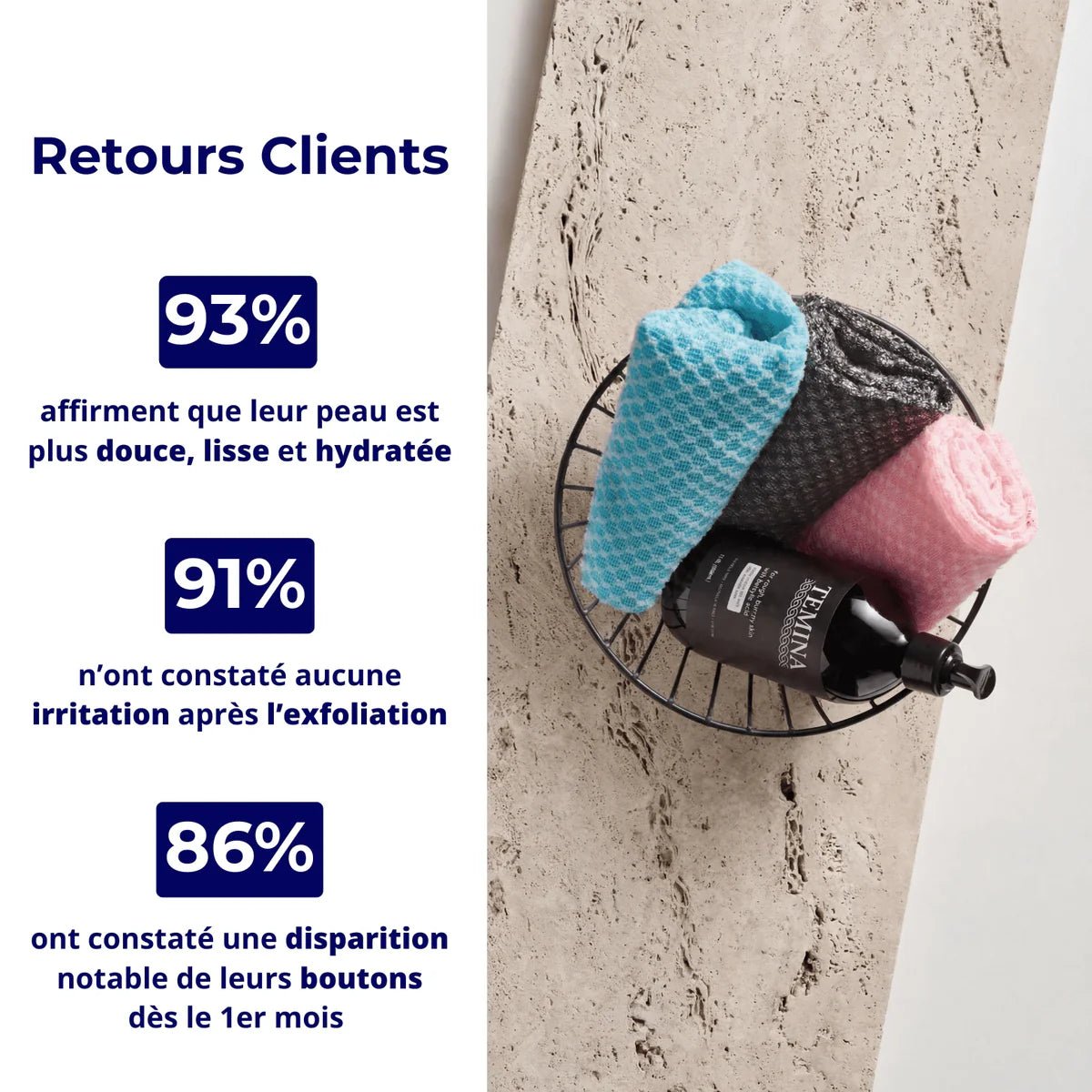 Serviette Exfoliante Antibactérienne pour Douche - Isamundo