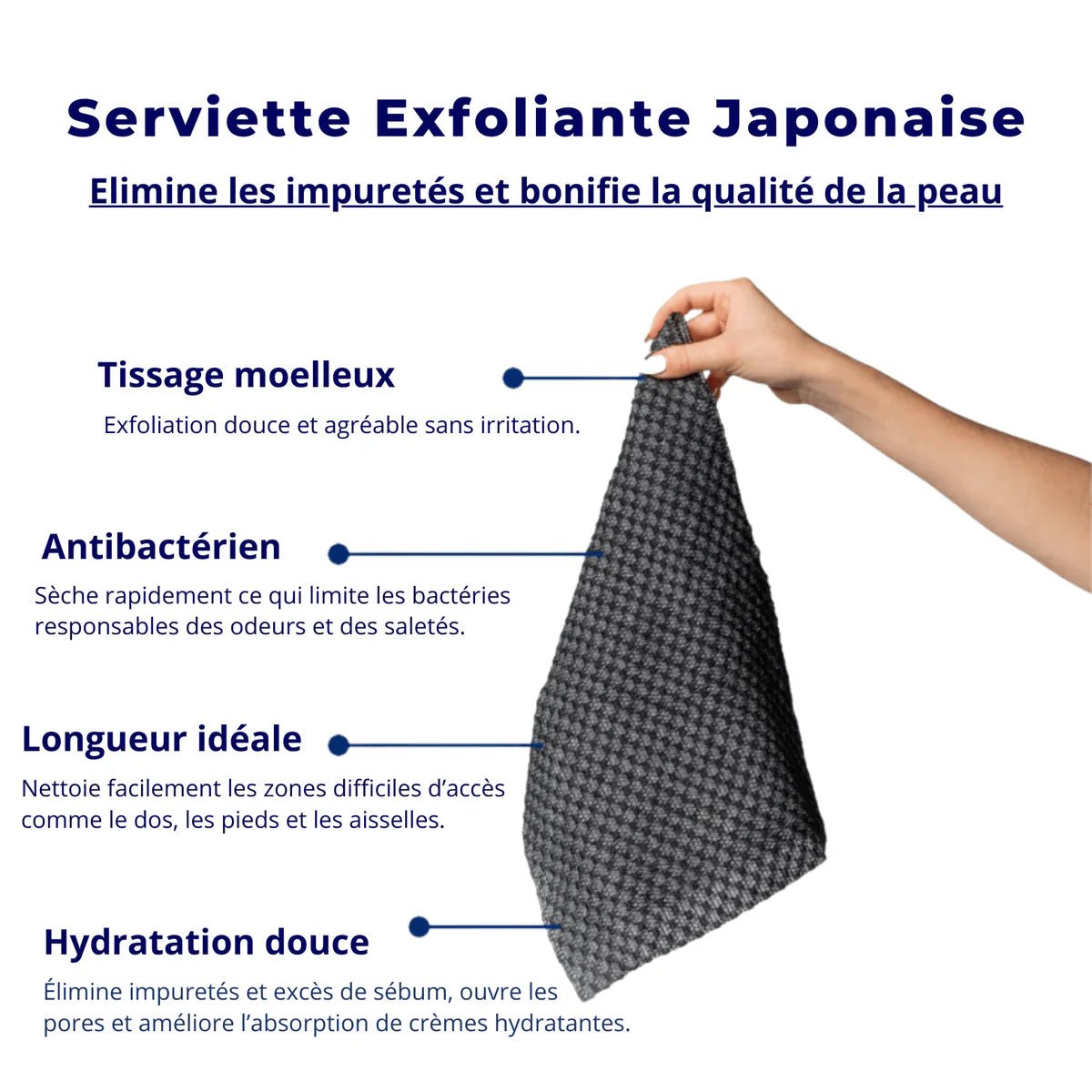 Serviette Exfoliante Antibactérienne pour Douche - Isamundo