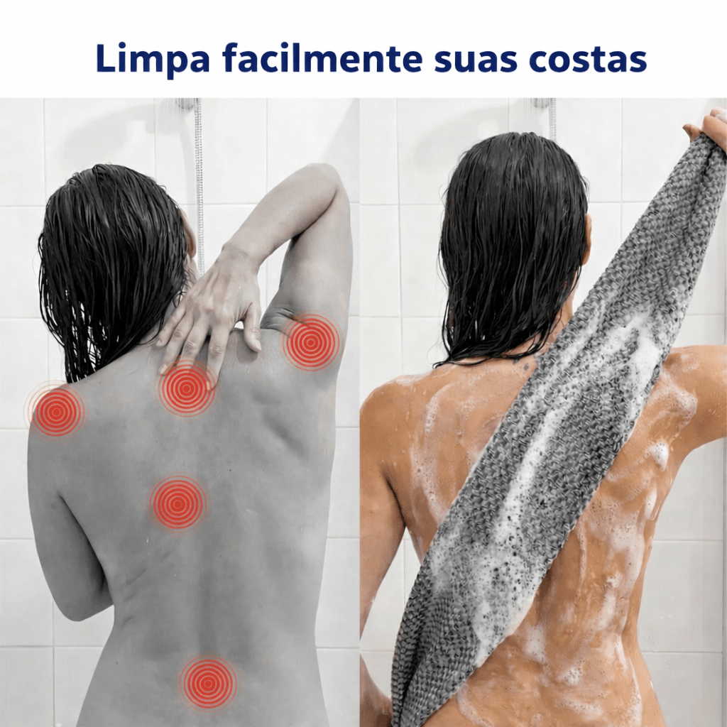 Toalha Esfoliante Antibacteriana para o Chuveiro - Isamundo