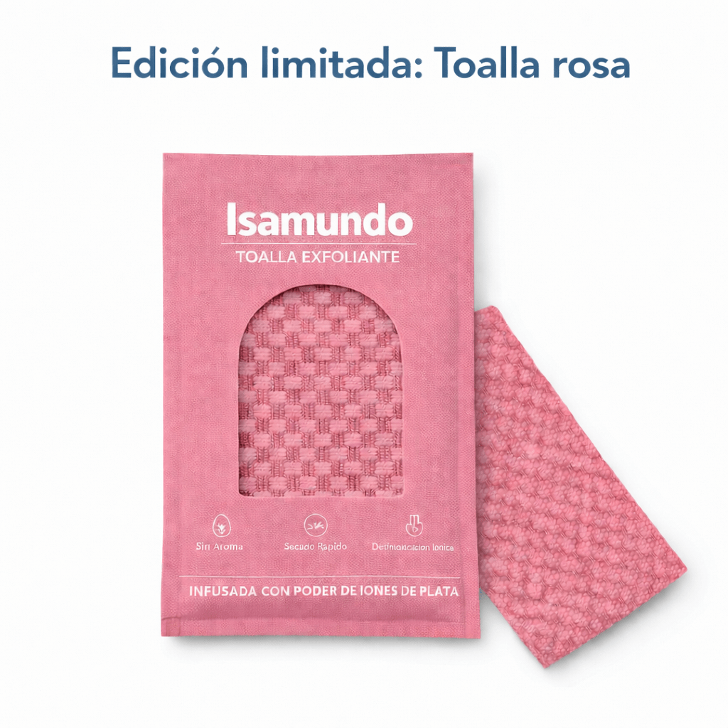 Toalla Exfoliante Rosa - Isamundo