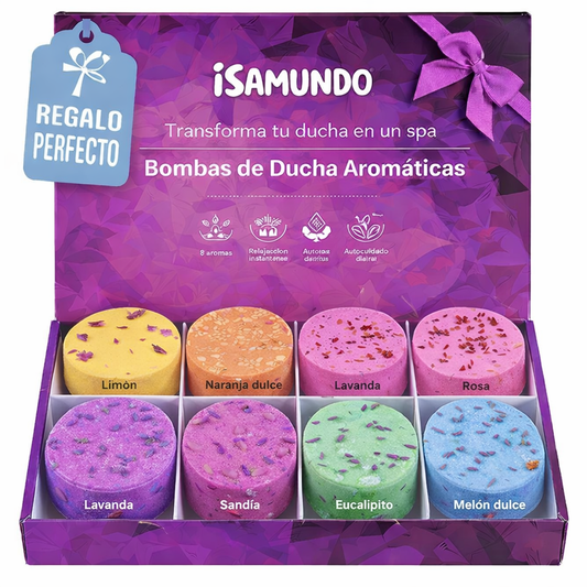 Transforma tu ducha en un spa – Cofre Isamundo con 8 bombas aromáticas - Isamundo